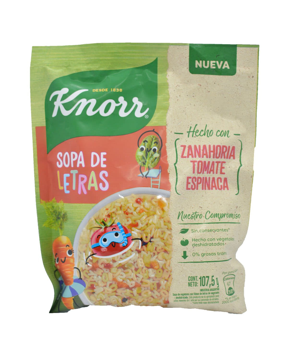 Sopa Knorr de Letras 107,5 Gr